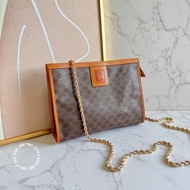 CELINE Vintage Macadam Clutch 中古 凱旋門 老花 手拿包