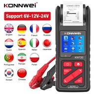 KONNWEI KW720 6V/12V/24V Motorcycle Car Truck Battery Tester with Built-in Printer Battery Analyzer 