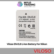Viloso EN-EL8 EL8 Battery For Nikon Coolpix P1, P2, S1, S2, S3, S5, S6, S9