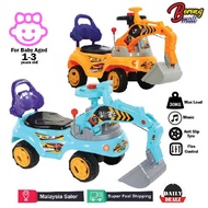 Kid Toy Ride On Engineering Construction Vehicle Excavator Bulldozer Digger with Music / Mainan Jeng