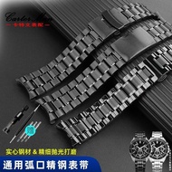 [Watch Strap Accessories] Black Stainless Steel Strap Male Steel Band Alternative Armani Black Samurai West Iron City Tissot Watch 20 22mm Arc