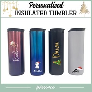 Personalised Xmas Insulated Tumbler with Name Customised Christmas Gift Coffee Tumbler Bottle Christ