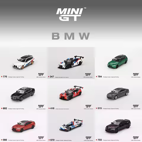 MINIGT 1:64 BMW M3 Touring M4 CSL GT3 I7 750IL Diecast Model Collection Miniature Toys