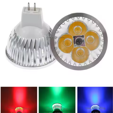 1pcs MR16 LED Spotlight Non Dimmable MR16 12V LED Lamp 3W 4W 5W Red green blue Lampada LED Bulbs lig