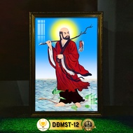 Tranh Đạt Ma Sư Tổ Có Đèn CHÂN THIỆN MỸ Trang Trí Bàn Thờ Phật Treo Tường Treo Phòng Thờ CDĐMST-01