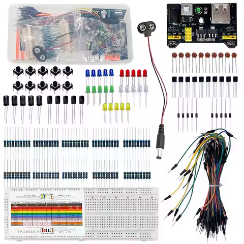 Electronic DIY Basic 830-Hole Breadboard Kit for arduino UNO R3,LED Resistor 9V Cable Wire for Elect