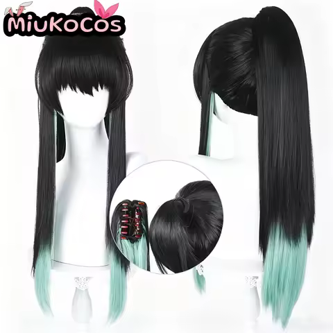IN STOCK Muichiro Tokito Cosplay Wig MiukoCosplay Demon Cosplay Ponytail Hair