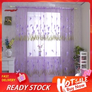 SUN_ Flower Pattern Voile Rod Pocket Window Curtain Sheer Drape Home Bedroom Decor