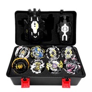 [Ready Stock] 8pcs Black Beyblade Set Gyro Burst With Launcher Portable Storage Box Kids Gift
