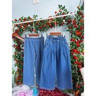 Habitual girls' elastic pants 1-10 years old Stretch cotton jeans with extra straight legs