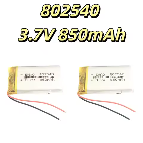 3.7V 850mAh 802540 Rechargeable Li-Polymer Battery for GPS DVD Bluetooth Speaker 82540mm Lithium Bat