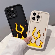 Yellow flame for vivo Y18 V30E V30 Pro Y03 Y100 5G X100 Pro Y27s Y27 Y17s Y36 Y02t Y78 V29 V27e Soft Matte Silicon Shockproof Candy Color phone case