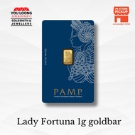 Youloong Suisse Pamp 1gram(1g) Minted Gold bar 999.9GOLD(Lady Fortuna)