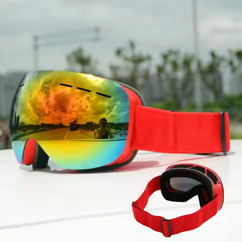 Outdoor new double layer anti-fog ski goggles snow skis glasses snowmobile glasses outdoor sports sk