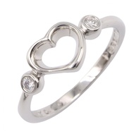 【二手】蒂芙尼 (Tiffany & Co.) 鏤空心形雙鑽戒指，11號，950鉑金，鑲鑽鏤空心形雙鑽戒指，女士款，二手