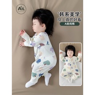 Class a Pure Cotton Baby Spring Autumn Pajamas Newborn Clothes March June Baby June Jumpsuit Base Ea