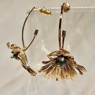 【栗子花】伊麗莎白夏洛特耳環。黑珍珠