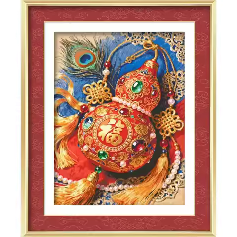 KS ecological threads 14CT 11CT 9CT Gourd Printed Kit Cross Stitch Embroidery DIY Needlework Set Hom