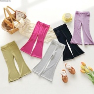 2-8 Years Ready Stock Baby Girl Pants Korean Girls Flared Pants High Waist Boot Cut Pants Bootcut Fl