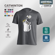 Catminton Badminton Design - Drifit T-Shirt Cute Funny Activewear Sports Apacs Yonex Victor Eco-Dry