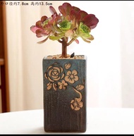 Ready stock ‼️ Hand Painted Ceramic Flower pot/set多肉花盆陶瓷透气粗陶创意室内肉肉植物小花盆