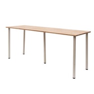 the good wood โต๊ะทำงาน โต๊ะคอมพิวเตอร์ โต๊ะเขียนหนังสือ หนา 2.5 cm. ไม้พาราแท้ พร้อมขา IKEA โดนน้ำได้ไม่พอง 40x200 cm. ไม่ทำสี/No.0+ 5ขาขาว
