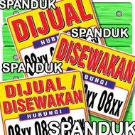 Spanduk / Banner Rumah, Ruko, Toko dijual / disewakan (100x80 cm)
