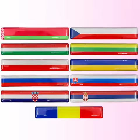 3D Reflective National Flag Sticker Car Motorcycle Accessories Belarus Croatia Hungary Lithuania Pol