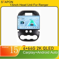 STAPON 13inch 6+64GB for ford-ranger-2009-2015 android15 2k 1920x1200p screen carplay android auto 2
