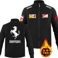 Ferrari Fleece Stand Collar Zipper Sweatshirt Ferrari Ferrari SF1000 F1 Formula Car Suit Training Ja