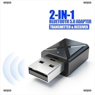 {woyao}Car 2-in-1 Transmitter Receiver Wireless Audio USB Bluetooth FM Adapter 5.0[sg]