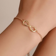 LZ Rantai Tangan Infinity Simple Infinity Bracelet Gelang Tangan 8 IBR Gold Emas Silver Perempuan