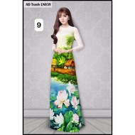 E14-6D FLOWER PRINTED Ao Dai ROUND NECK /READY MADE Ao Dai / LYNKA88 Ao Dai