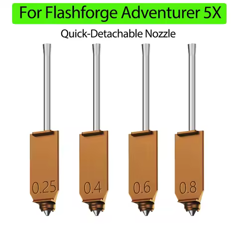 For FlashForge Nozzles AD5X Nozzle 3D Printer Replacement Part in Multiple Sizes 0.25mm/0.4mm/0.6mm/