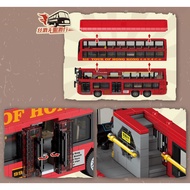 Mybeautyhouse 891PCS MOC Hongkong City Red Double Decker Tour Bus Model Construction Toy Building Block Brick Gift Kids DIY Set New