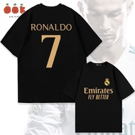 Baju-T Budak Ronaldo 7 Real Madrid Baju Sukan Cotton Unisex T-Shirt Men&Women Short Sleeve Cotton Te