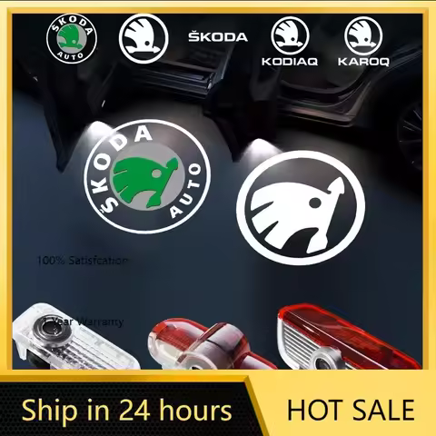 Car Sticker 2025 Hot 2Pcs Car Door Welcome Lights Logo Projector Lamp Decorative Accessories For sko