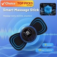 FJONE LCD Display 8 Mode EMS Mini Electric Pulse Neck Masager Cervical Massage Patch Muscle Pulse Mu