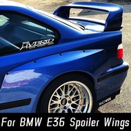 For 1990-2000 BMW E36 Car Rear Trunk Lid Lip Body Kit Spoiler Wings M3 GT Sedan Black Carbon Tuning 