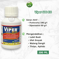Viper Insektisida- 600EC- 200ml Profenofos Sipermetrin. Pembasmi Lalat Buah Ulat Grayak dan Hama.