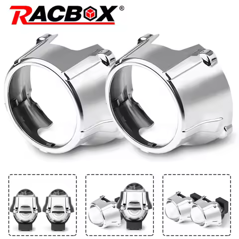 3 inch Silver Headlight Shrouds Projector Lens DIY Cover For 3'' Bi-Xenon Bi-LED Projector Lens Head