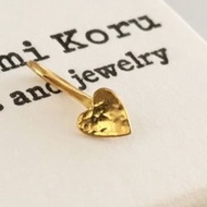 小さなハートの純金ピアス K24 Pure Gold Heart 純金ピアス/ホック・クリップ 片耳