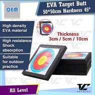 V Club Archery EVA Foam Target Butt - Size 50*50cm - Thickness 3/5/10cm - Hardness 45° - Free Target Face/Target Pin