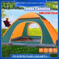 TENDA Automatic Camping Tent Capacity 1-3 People Outdoor/Mountain Camping Tent/Portable Tent/ Single Layer Camping Tent/Outdoor Layered Door Climber Tent Free Bag/Rainproof Camping Tent Thickened Fast Open Sunscreen Field