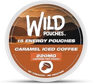 Wild 15 x 220mg Caffeine Pouches Nicotine Free Caramel Coffee - 1 x Can of Energy Pouches - Caffeine