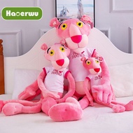 HAOERWU Pink Panther ตุ๊กตาสาวตุ๊กตาตุ๊กตาสีชมพูซุกซนเสือดาวโยนหมอนของขวัญวันเกิด