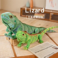 Mainan Mewah Cicak Hijau Realistik Cicak Berjanggut Bunglon Anak Patung Bantal Mainan Kanak-kanak Le