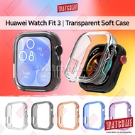 Huawei Watch Fit 3 Soft Case, Transparent Color Casing, Smartwatch Fit3 Body Cover (huawei smart wat