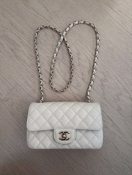 Chanel classic ivory mini flap bag 17C