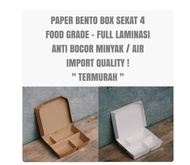 50 PCS PAPER BENTO BOX SEKAT 4 - PAPER LUNCH BOX SEKAT 4 - TERMURAH FOODGRADE - Putih